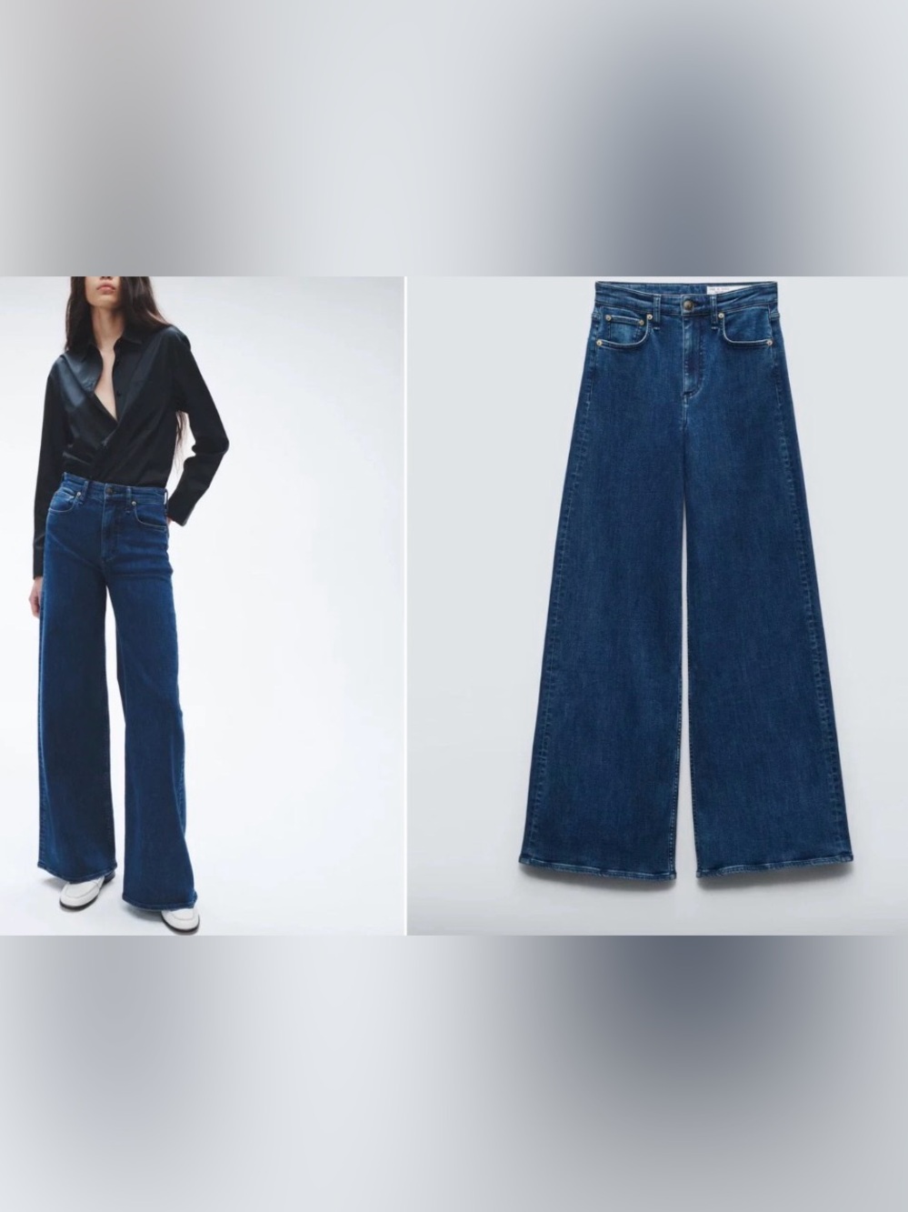 Rag & Bone The Sofie High-Rise Ultra Wide Full Length Jeans Size 26 NWT’s